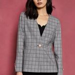 Ted Baker London Women's Title Rista Check Blazer Jacket Size 2 (US 6) Gray Photo 3