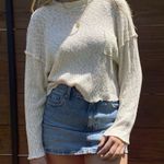 By Together Boutique Cream Mock Long Bell Sleeves Cropped Sweater Size Medium Photo 3