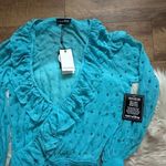 Retrofête RETROFETE Lennon Embellished Silk Chiffon Dress On Blue Atoll Photo 7