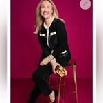 Talbots  Black and Cream Sequin Cardigan | Size 2X Photo 2