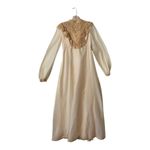 Vintage wedding dress womens small xs lace with bustle train white ivory tan Photo 1