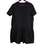 ZARA  Baby Doll Oversized Boxy Short Sleeve Pleated Mini Shirt Dress L Black Photo 12
