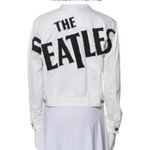 Alice + Olivia White Denim “The Beatles” Jacket Photo 1