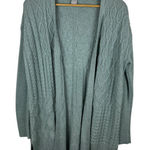 Chico's  Womens Cable Stitch Cardigan‎ Sz 1 (US M) Blue Open Front Comfort Office Photo 0