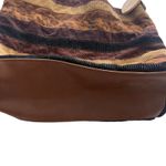 Carribean Joe Vintage Cheetah Corduroy Brown Shoulder Tote Purse Photo 2