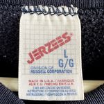 Jerzees Vintage Floral Sweatshirt Crew Neck Pullover Cotton Navy Blue Large Photo 1