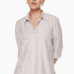 Babaton Aritzia  100% Tencel Utility Button Down Shirt Blouse EUC Large 🥰 Photo 0