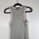 ALLSAINTS Womens Sz 6 Alicia Midi Striped Sleeveless Dress Ribbed Zip Front Goth White Photo 7