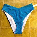 PINK - Victoria's Secret NWT! Pink Swimwear Sz M Bikini Bottoms In Sparkly Blue Photo 0