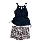 AQUA  Eve Tankini Swimsuit Leopard‎ Print Shorts 2 Piece Set Plus Size 20W Photo 6