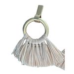 Madewell  Gold Tone Raffia Tassel Earrings Fringe Hoop 2" Pierced 10.01g Vacation Photo 1