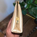 Jessica McClintock Champagne Gold Pleated Clutch Evening Bag Chain Strap Formal Photo 7