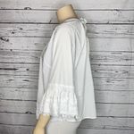 Grand & Greene Size 2X White Boho Floral Crochet Lace Keyhole Peasant Shirt Top Photo 3