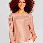 Stars Above NWT  Rust Striped Perfectly Cozy Pullover Sweatshirt Size XS Photo 0