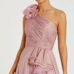 Mac Duggal 49252 Pink Iridescent One Shoulder Rosette Ball Gown Photo 3