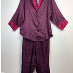 Vintage Suzanne Somers Loungewear Satin Pajamas Pajama Set Purple womens L New Size L Photo 0