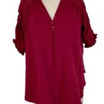Free People  ruched sleeve top, womens oversize xs short sleeve peasant blouse Photo 0