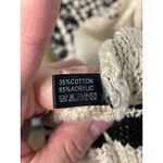 Janice Womens One Size Sleeveless Knit Vest Fringe Cream Black Boho Chic Black Photo 4