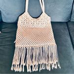 Ralph Lauren Denim & Supply Cream Macramé Shoulder Bag with Fringe Photo 3