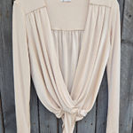 Free People  Cream Long Sleeve Women's Top Photo 0