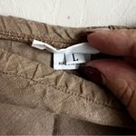 Bryn Walker Brown 100% Linen Midi Ruffle Hem Skirt Photo 4