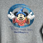 Disney  Sweatshirt Women Small Gray Fantasia Where the Magic Lives Mickey Vintage Photo 4