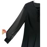 CeCe NWT  Sheer Sleeve‎ Tie Neck Ponte Knit Dress Black Size 12 Minimalist Photo 8