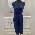 Lulus 2/$20 Special Guest Navy Blue Surplice Midi Dress Photo 3