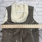 Au Lieu Soft Fuzzy Faux Fur lined Draped Vest Top Outerwear Small / Medium Gray Photo 12