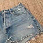 ZARA denim cut off distressed jean shorts blue size 6 Photo 2