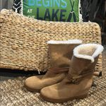 Coach Women's Norell Mids SuedeBrown HiddenWedge Real Dye Sheep Fur Size 7.5 Photo 1