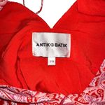Antik Batik Iloni Cotton Silk Blend Red Floral Print Mini Dress SMALL Photo 5