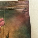 Anuschka Vintage  Artistic Floral Handmade Leather Crossbody Bag Photo 2