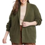 A New Day  ribbed soft cotton olive green cardigan w/pockets women plus size 1X Photo 6