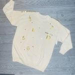 Nwt Vintage long sleeve big city knit pullover sweater number embellished cotton Gold Size L Photo 10