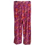 CHAPS Pink & Purple Floral Paisley Palazzo Wide Leg Pants Size Small Photo 4
