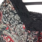 Heart Soul XL Paisley Poncho Lace Top Plus in Black Red Size 16 Photo 4