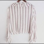 American Eagle  AE Ruffle Bell Sleeve Lace Up Top Photo 3