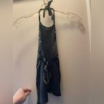 Elegant Black and Gold Paisley Halter Top Size XS Photo 3