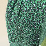 Anthropologie  Sanctuary Green Micro Leopard Animal Print Wrap Dress Long Sleeve Photo 7