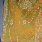 ZARA S Firfirli Jakarli Yellow Green Paisley Stretch sleeveless cropped top Photo 4