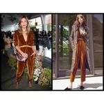 Ulla Johnson ππ Sabine Gathered Velvet Jumpsuit ~ Copper Brown 6 EUC Photo 3