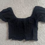 Black Puff Sleeve Top Photo 1