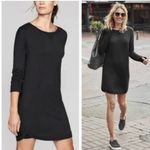 Athleta  Recharge Sweatshirt Mini Long Sleeve Dress Black Photo 1
