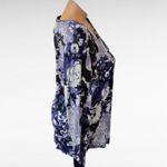 Simply Vera, Vera Wang Simply Vera Vera Wang Floral Long Sleeve Top Purple Black Large Photo 3