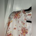 Vince Camuto NWT Size M White Floral Ruffle Flowy Long Sleeve Sheer Mini Dress Photo 4