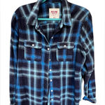 Mossimo Blue Plaid Button Photo 0