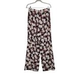 MINKPINK  Women's Red White Floral Relaxed Flowy Boho Chic Wide Leg Pants Size L Photo 2