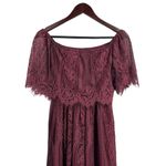 Baltic Born  Burgundy Lace Off Shoulder Maxi Dress Formal Wedding Guest XS Photo 3