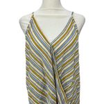 Market & Spruce Coastal Lady V Neck Top Sleeveless Blouse Yellow Stripe Sz XXL Photo 4